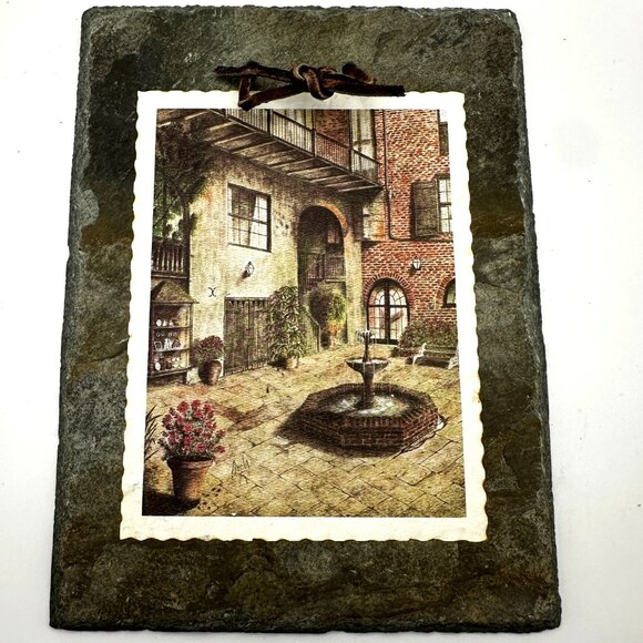 VTG 3 piece New Orleans French Quarter roofing slate art 8 X6” wall plaques - Picture 7 of 10